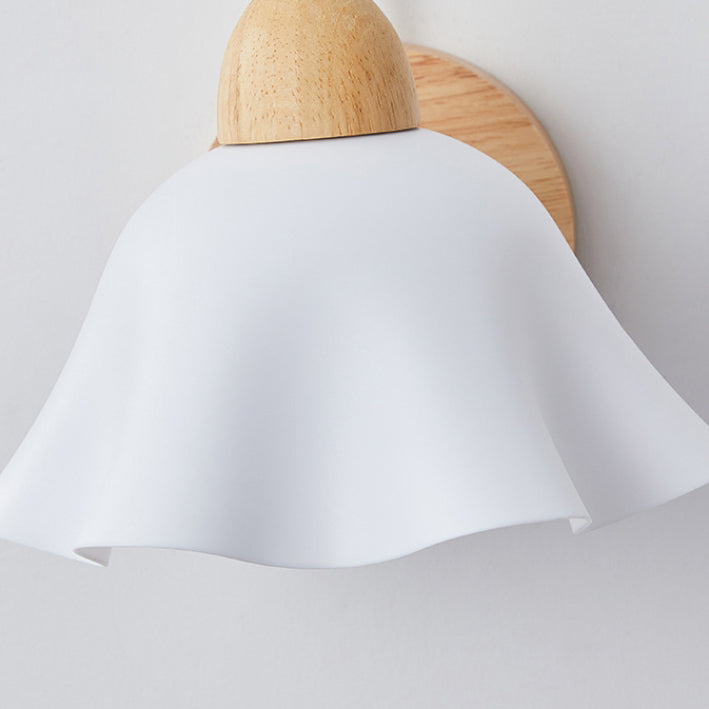 Contemporary Wood & Ceramic Wall Sconce Lamp for Living Room