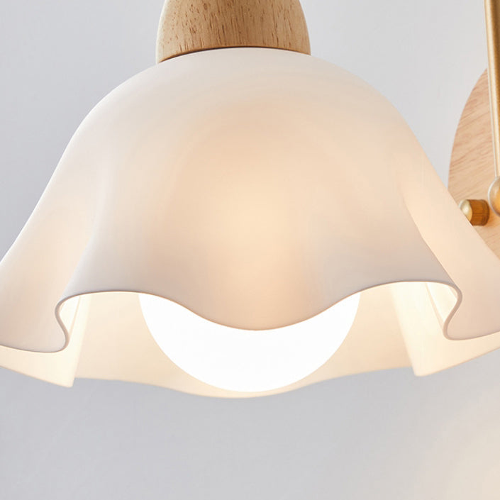 Contemporary Wood & Ceramic Wall Sconce Lamp for Living Room