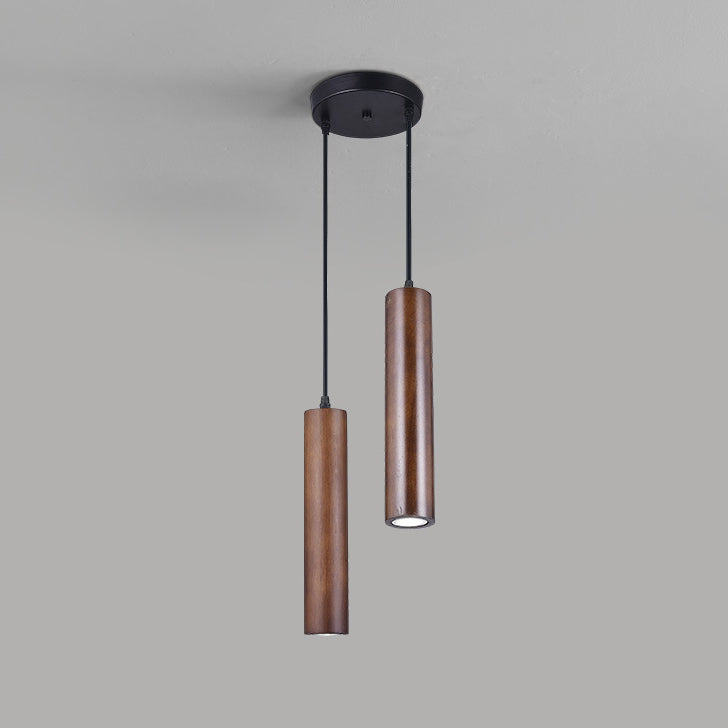 Modern Minimalist Oak Wood Pendant Light for Living Room & Bedroom