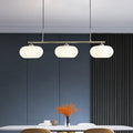 Light Luxury Persimmon Milk White 3-Light Chandelier for Kitchen Island