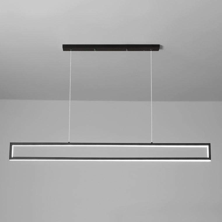 Modern Minimalist Long LED Chandelier – Sleek Lighting Fixture for Dining Room & Living Space