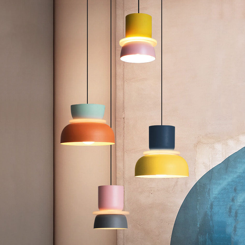 Nordic Colorful Macaron LED Pendant Light - Modern Hanging Lamp for Home Decor
