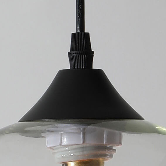 Modern Minimalist Stained Glass Iron 1-Light Pendant for Living Room