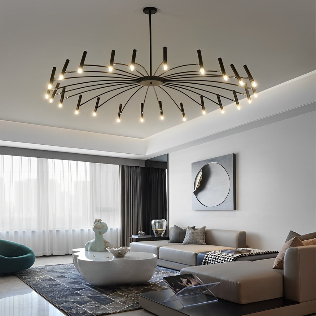 Adjustable Metal DIY Three-Step Dimming LED Chandelier