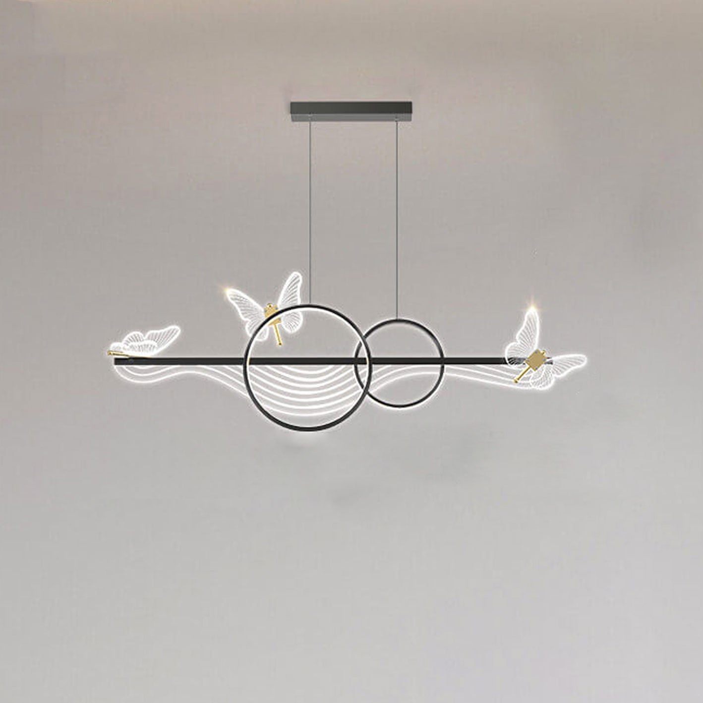 Nordic Luxury Butterfly Round LED Island Chandelier