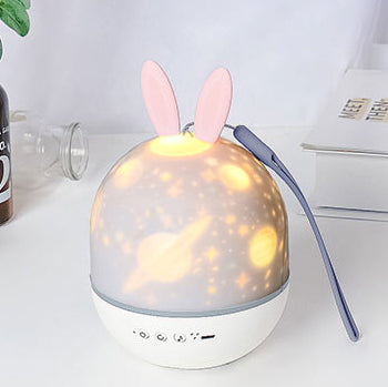 Contemporary Round Rabbit Deer ABS LED Table Lamp for Kids Bedroom Nightlight, Cute Animal Design for Nursery, Eco-Friendly Lighting, Adjustable Brightness, Perfect Birthday Gift for Children