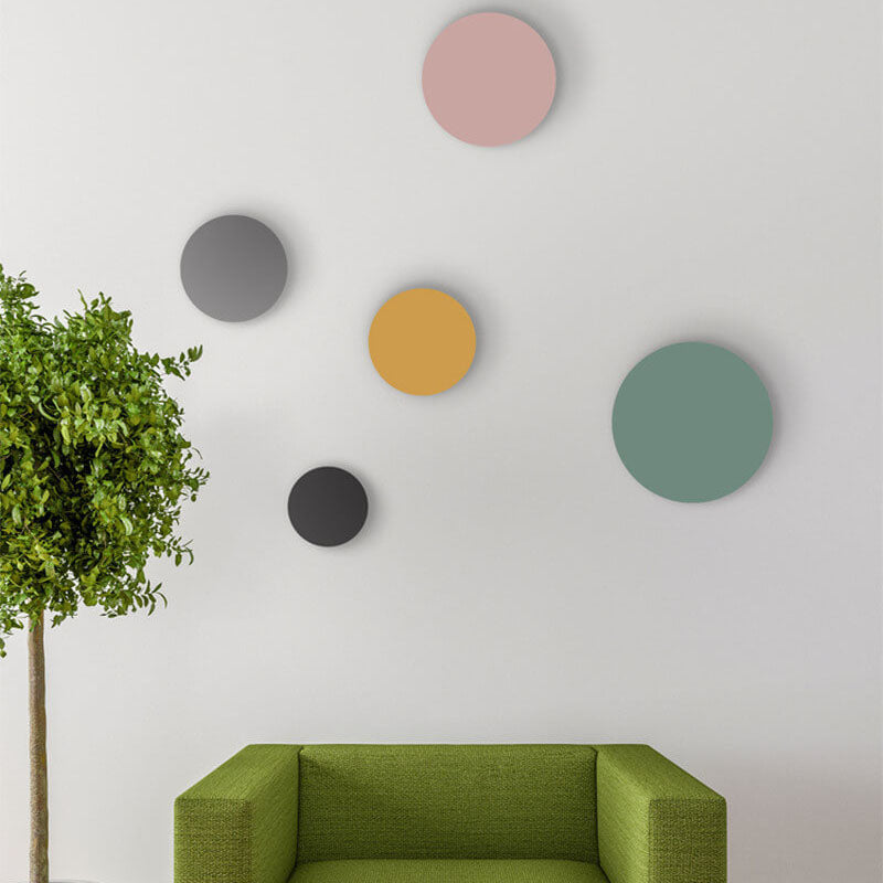 Colorful Modern Minimalist Round Iron LED Wall Sconce Lamp