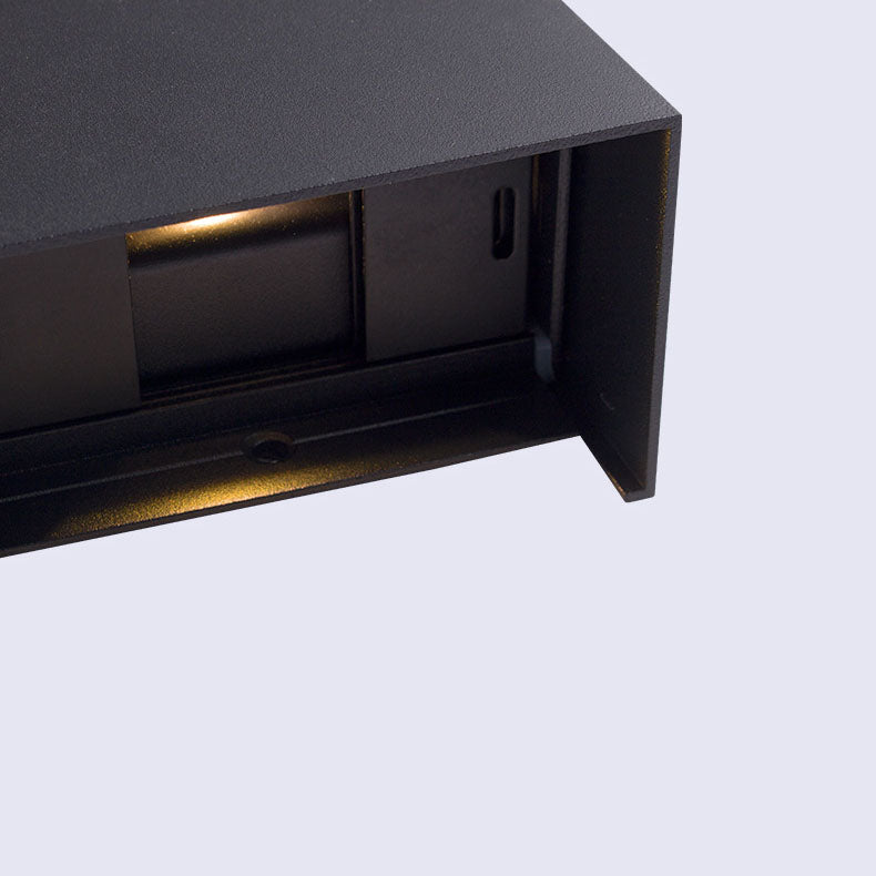Modern Solid Color Aluminum LED Outdoor Wall Sconce - Waterproof Square Lamp