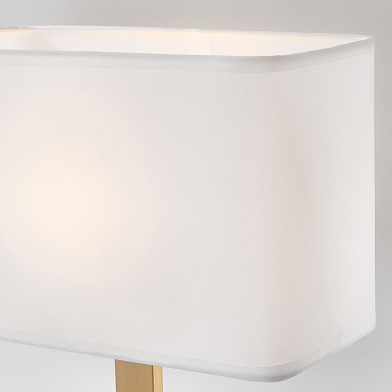 Modern Minimalist Rectangular Cloth Iron Table Lamp - Stylish 1-Light Design for Living Room