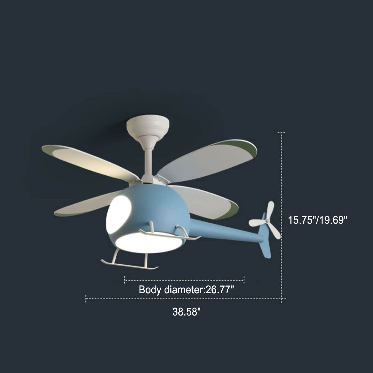 Simple Cartoon Aircraft LED Downrods Ceiling Fan Light Fixture for Kids Room Decor, Playroom Lighting, Colorful Aircraft Design, Energy Efficient Ceiling Fixture for Boys, Girls, Nursery Lighting, Fun Kids Aviation Theme Light