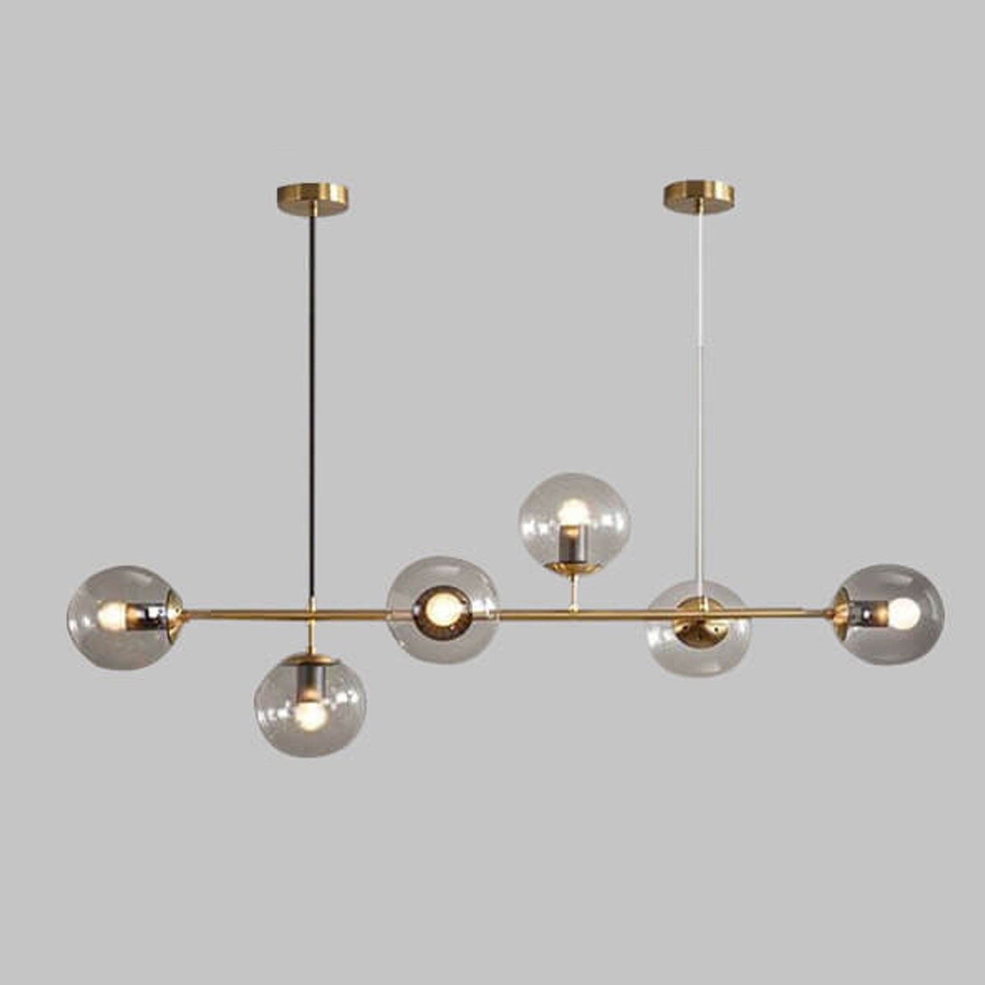 Modern Minimalist Round Globe 6-Light Chandelier - Glass Island Light Fixture