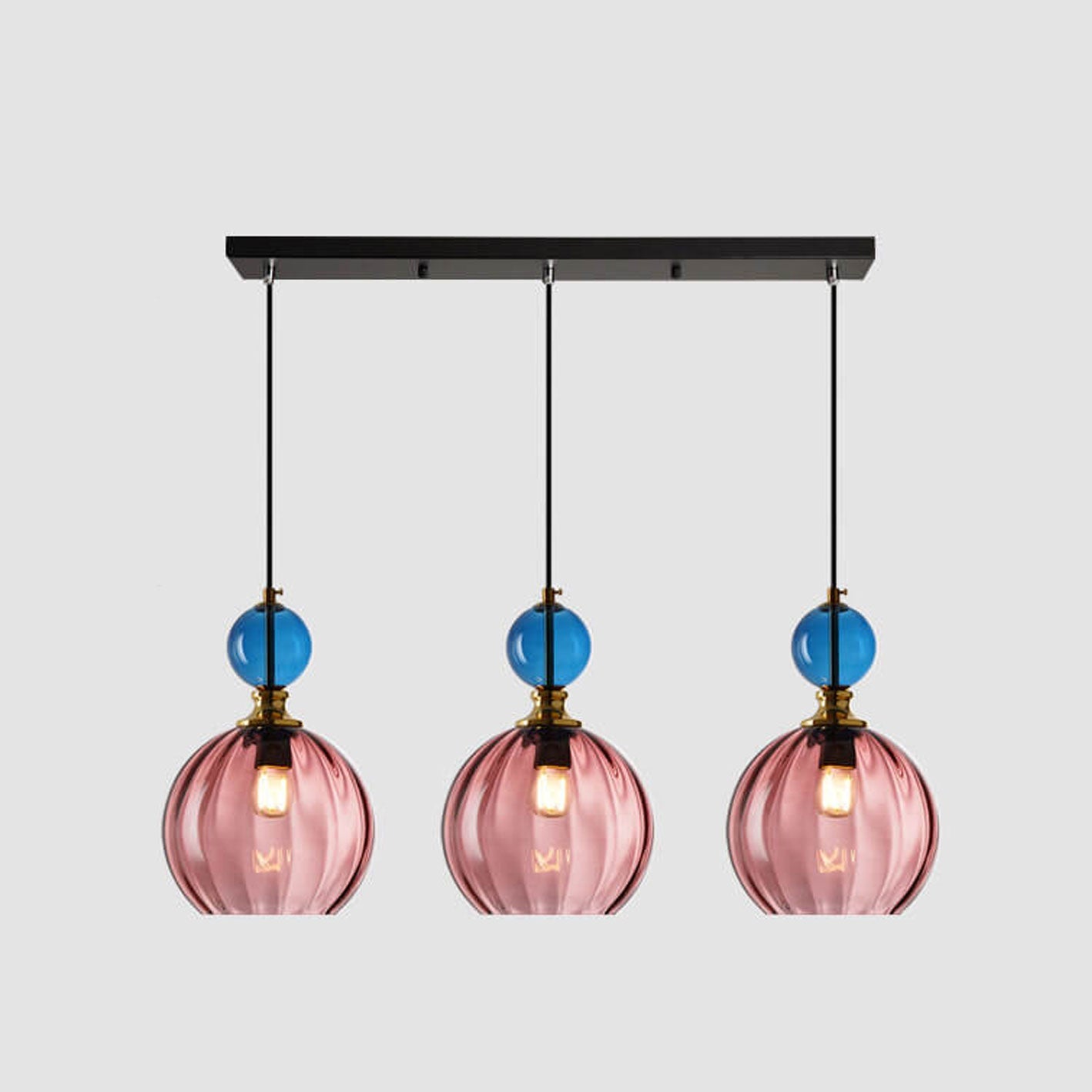 Danish Creative Stripes Round Glass 1/3 Light Chandelier - Modern Lighting Fixture, Unique Design, Home Décor, Elegant Illumination