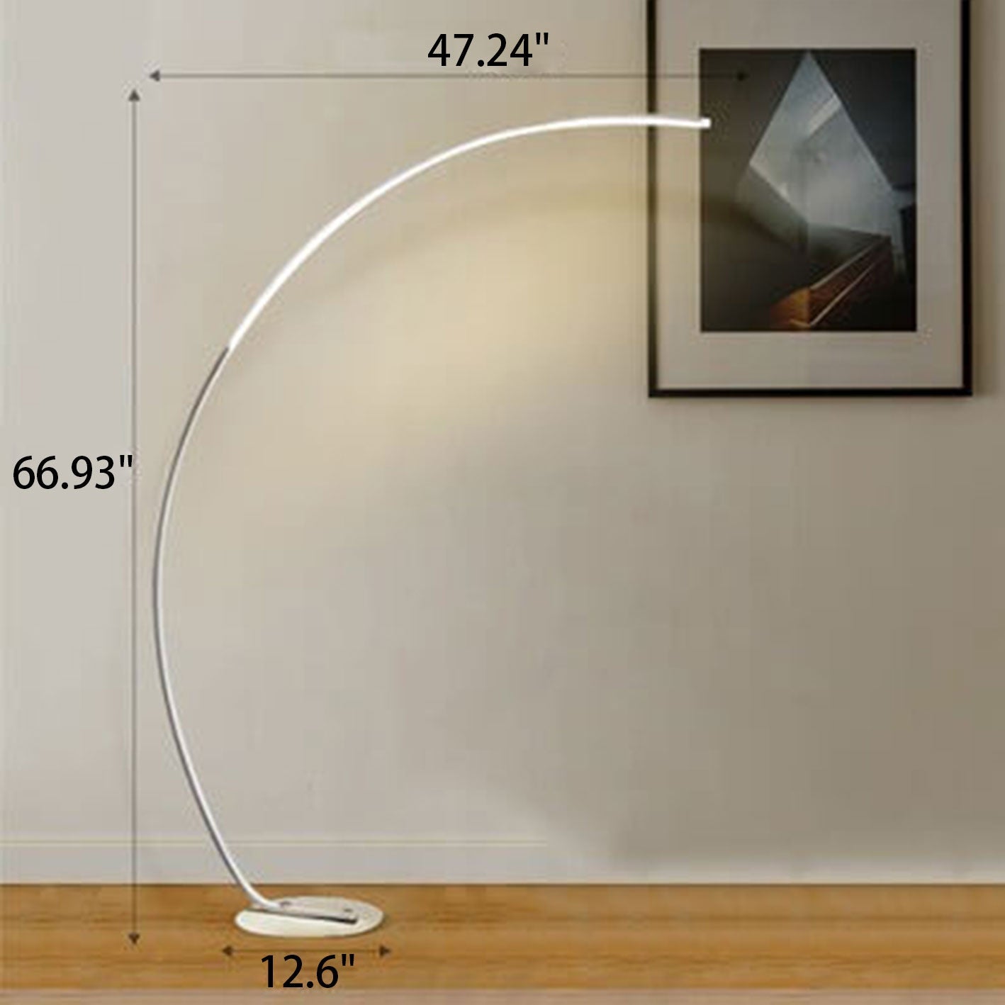Minimalist Curved Line LED Aluminum Floor Lamp