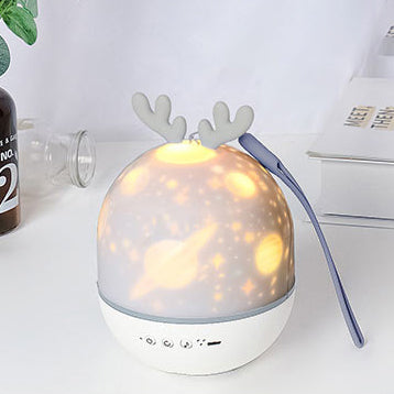 Contemporary Round Rabbit Deer ABS LED Table Lamp for Kids Bedroom Nightlight, Cute Animal Design for Nursery, Eco-Friendly Lighting, Adjustable Brightness, Perfect Birthday Gift for Children