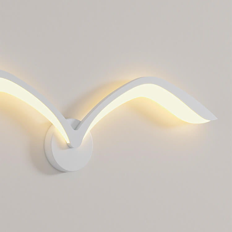 Nordic Minimalist Seagull Acrylic LED Wall Sconce Lamp - Modern Lighting Design, Energy-Efficient, Home Décor, Scandinavian Style, Adjustable Brightness
