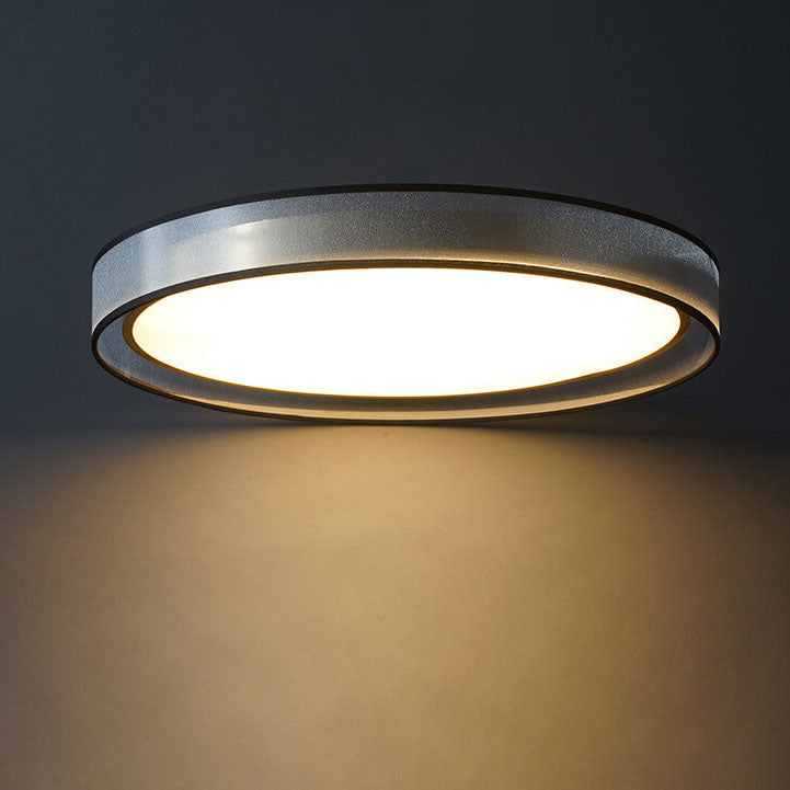 Contemporary Nordic Copper LED Flush Mount Ceiling Light - Round Gauze Fabric for Living Room & Bedroom