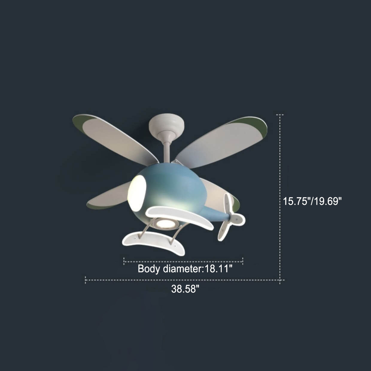 Cartoon Aircraft LED Downrod Ceiling Fan Light

Brighten your child's room with this whimsical Cartoon Aircraft LED Downrod Ceiling Fan Light. Perfect for aviation enthusiasts, this playful design adds a fun touch to any decor. Featuring energy-efficient