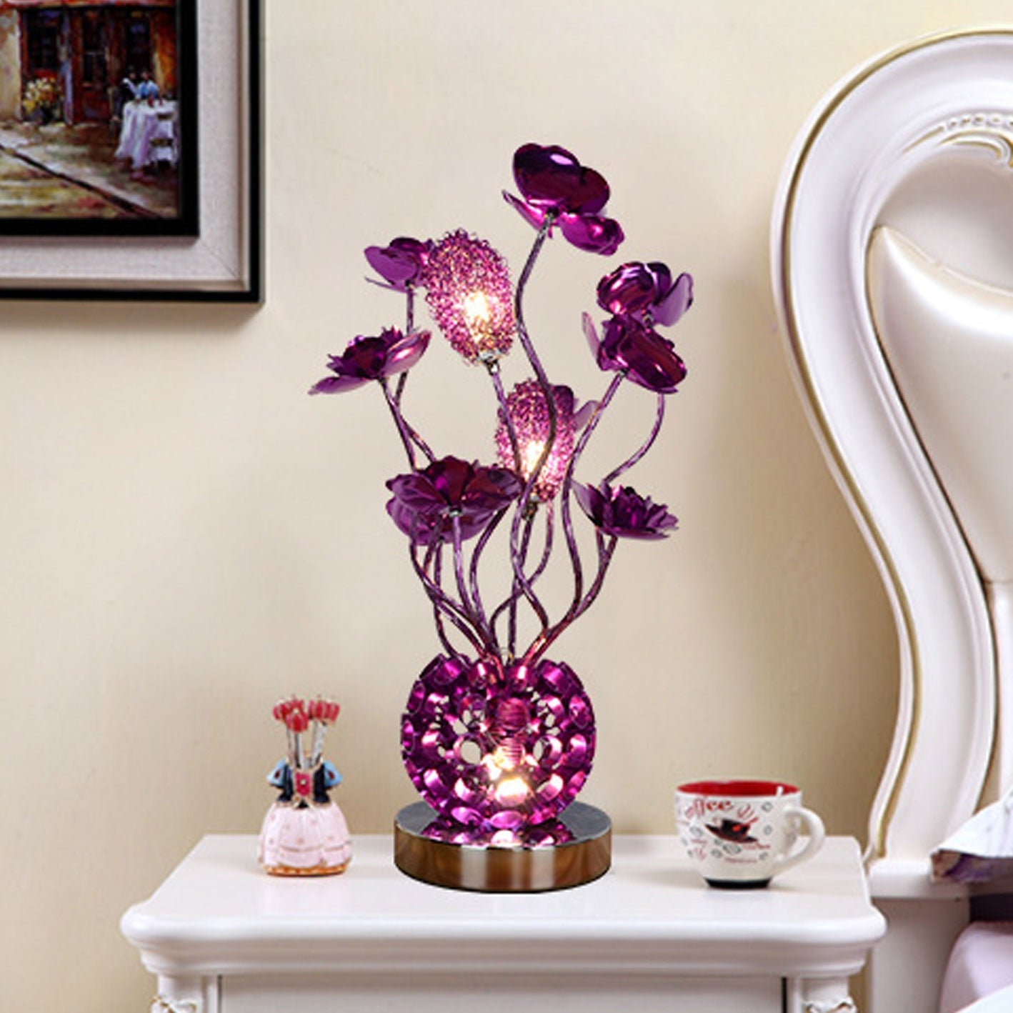 Rose Aluminum LED Table Lamp - Modern Design, Stylish Lighting, Energy Efficient, Home Decor, Bedroom, Living Room, Adjustable Brightness