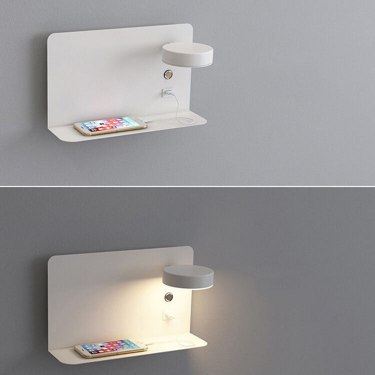 Modern Iron Square LED Wall Sconce - USB Rechargeable Lamp