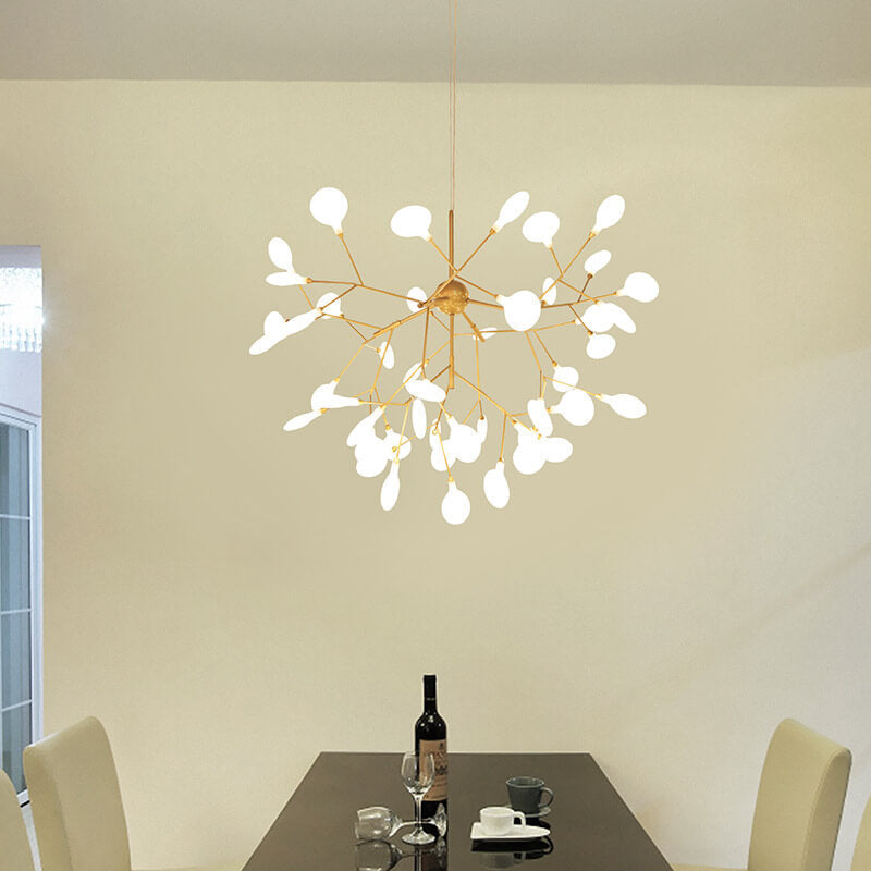Modern Metal Branches 27/36 Light Fireflies LED Chandelier - Elegant Lighting Fixture for Home Decor, Energy-Efficient Design, Contemporary Ceiling Lights