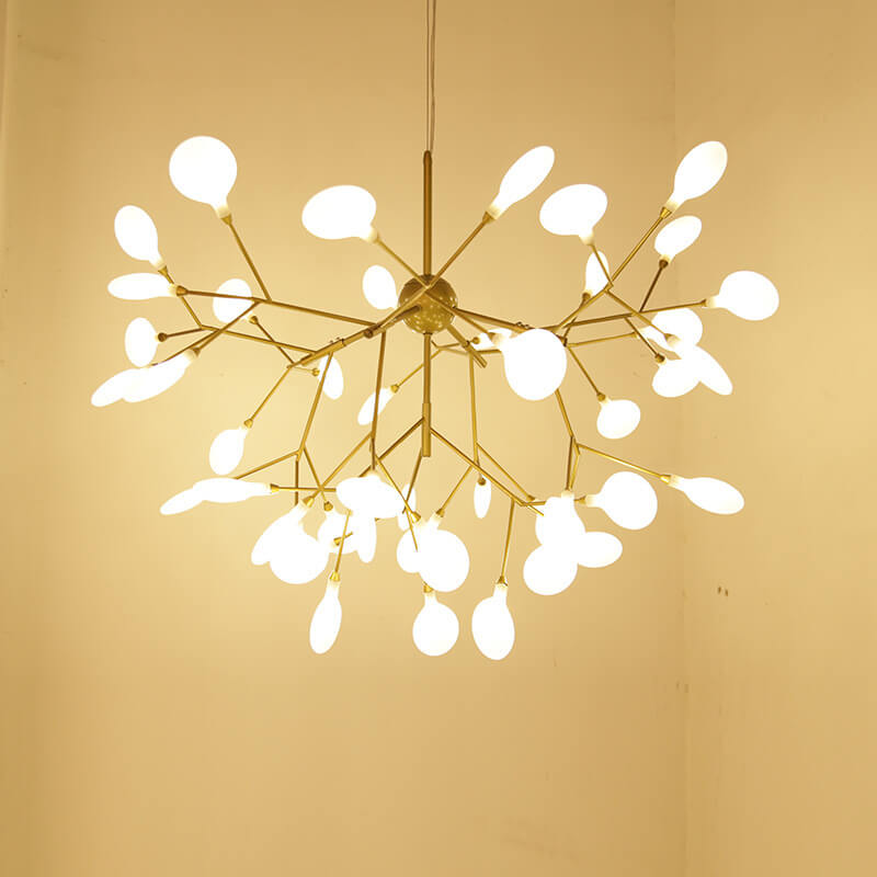 Modern Metal Branches 27/36 Light Fireflies LED Chandelier - Elegant Lighting Fixture for Home Decor, Energy-Efficient Design, Contemporary Ceiling Lights