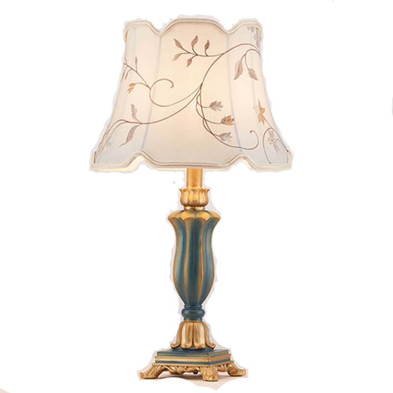 Round Fabric Resin Base Classical 1-Light Table Lamp, Modern Lighting Fixture, Home Decor Table Lamp, Elegant Nightstand Lamp, Living Room Lighting, Bedroom Lamps, Decorative Accent Lamp, Stylish Resin Base, Versatile Table Light for Any Room