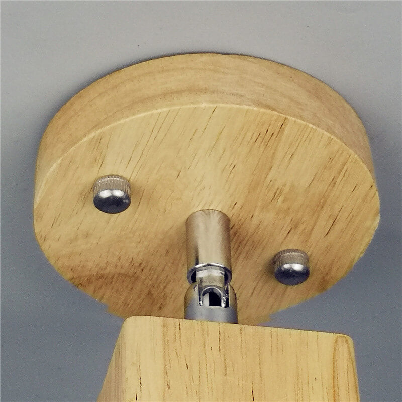 Modern Minimalist Ash Wood Iron Square Flush Mount Ceiling Light - 1/3 Light Fixture for Living Room