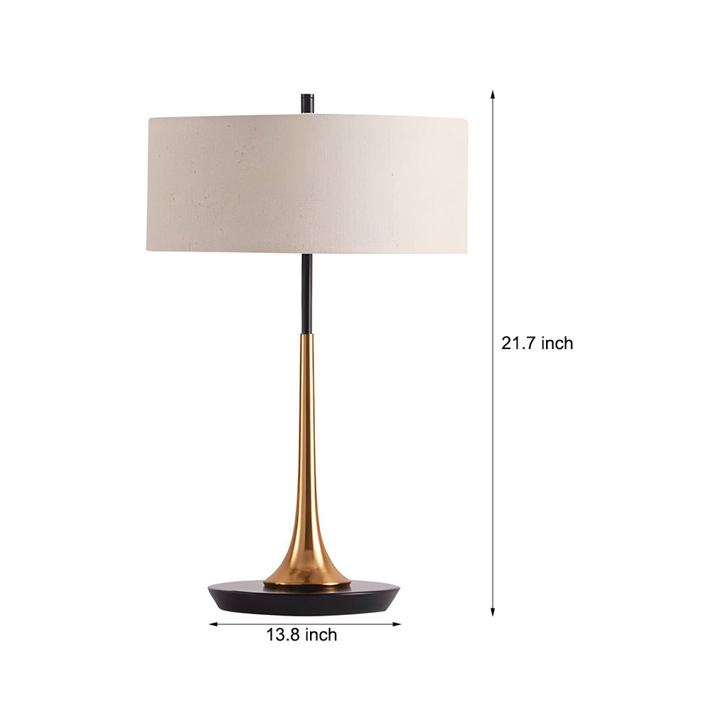 Elegant Modern Fabric Table Lamp with Metal Base and LED Bulb - Stylish Home Lighting