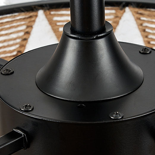 Industrial Hemp Rope Cylinder 4-Light Ceiling Fan Fixture