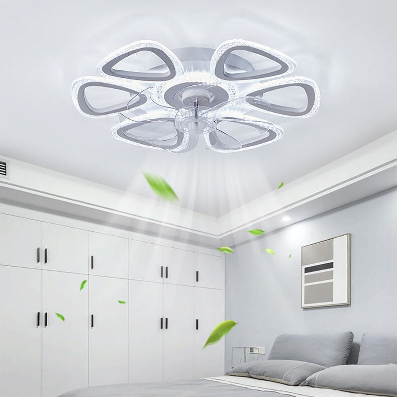 Scandinavian Modern Minimalist Flower Petals LED Ceiling Fan Light