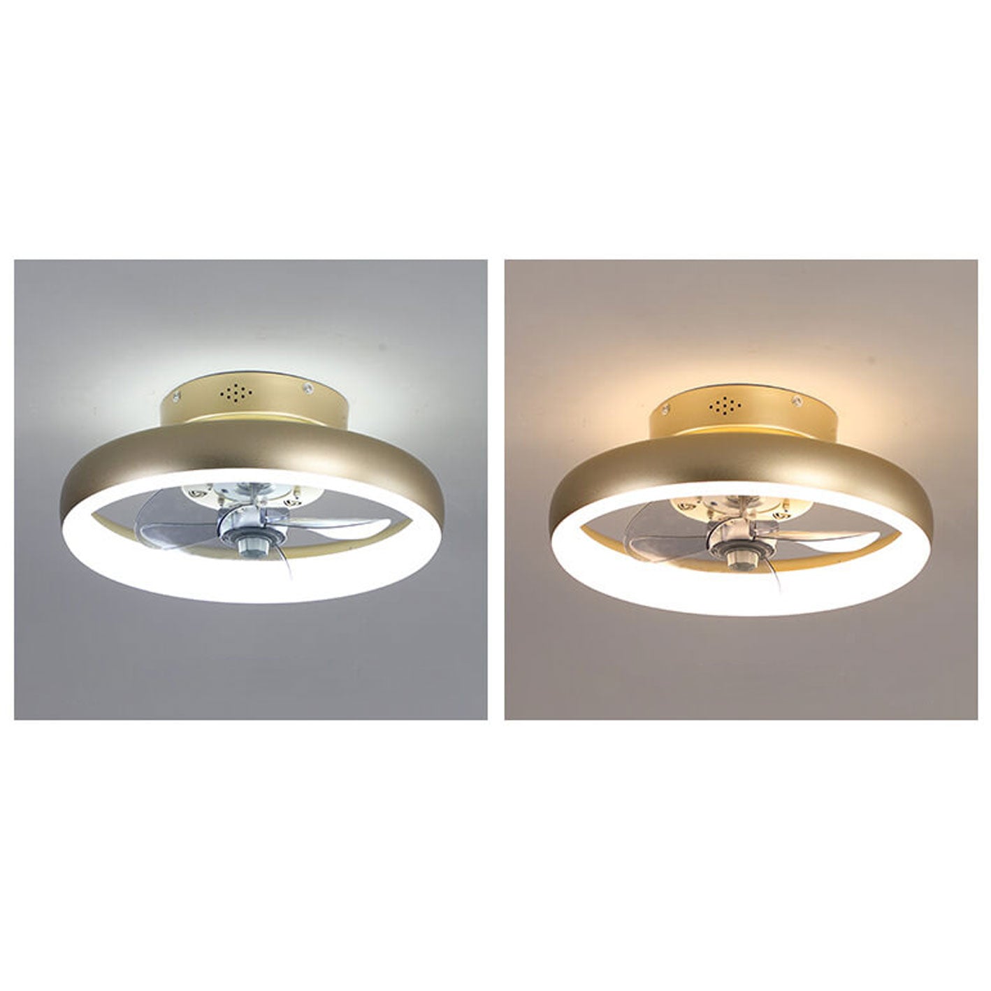 Nordic Light Luxury Round Wrought Iron LED Ceiling Fan Light