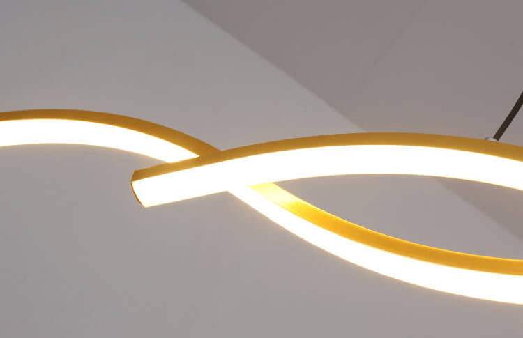 Nordic Minimalist LED Wave Design Island Chandelier - Modern Strip Light