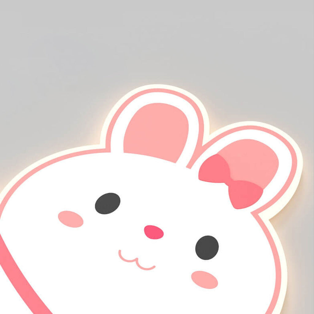 Creative Cartoon Rabbit Unicorn Kids LED Wall Sconce Lamp Night Light for Nursery Bedroom Home Decor Cute Animal Design Battery Operated Soft Glow Accent Light for Children's Room Playroom Wall Decor Gifts for Kids