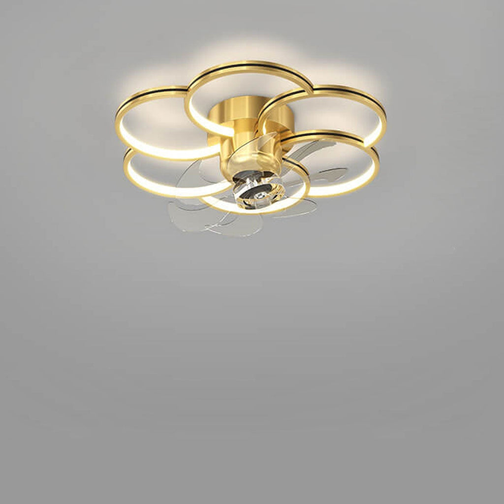 Modern Luxury Flower Petal LED Ceiling Fan Light Fixture