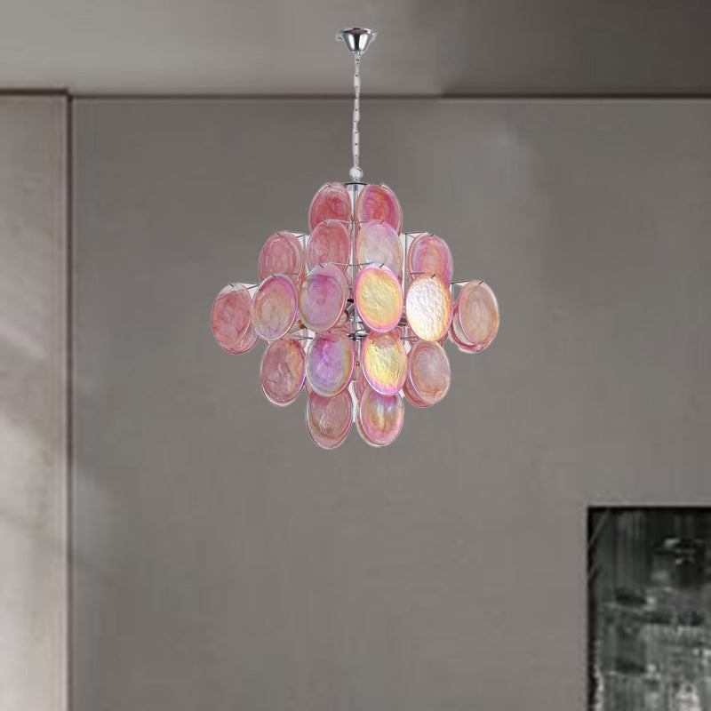 Traditional French Flower Shaped Iron Glass Chandelier - 5/9/12 Light Living Room Decor