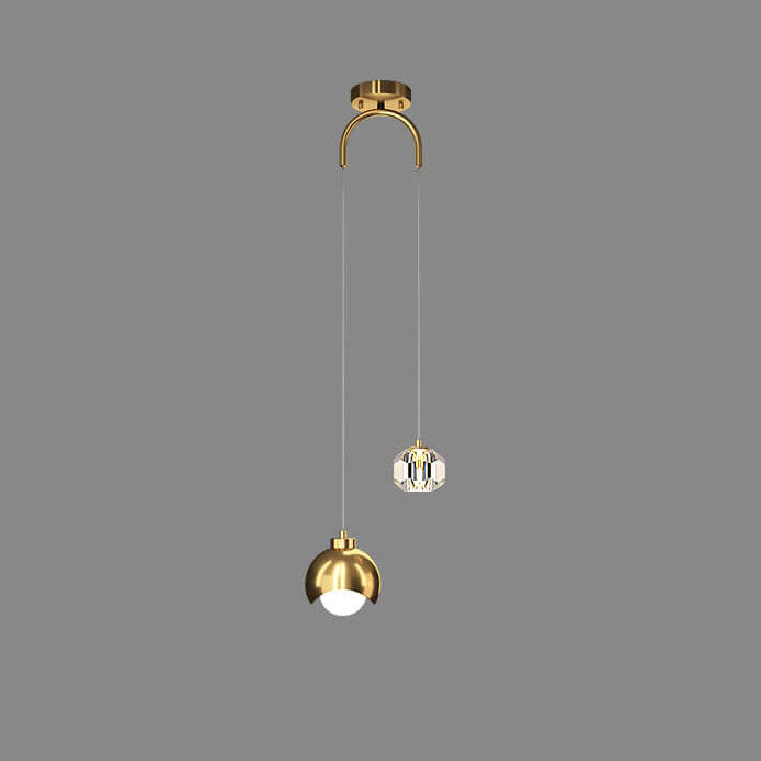 European Style Light Luxury Iron Brass LED Island Chandelier