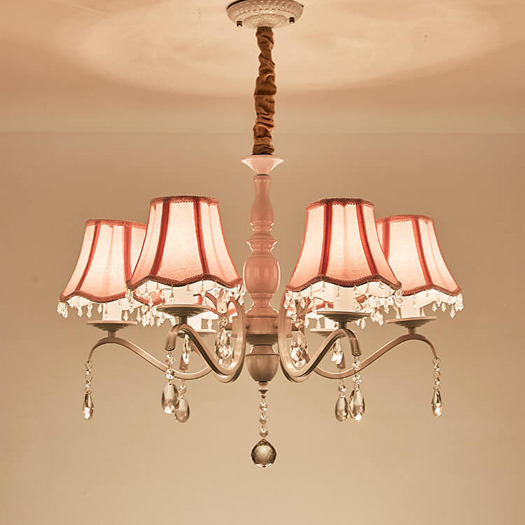 Modern Crystal Cone Iron Chandelier - 5/6/8 Light Fixture for Stylish Home Decor