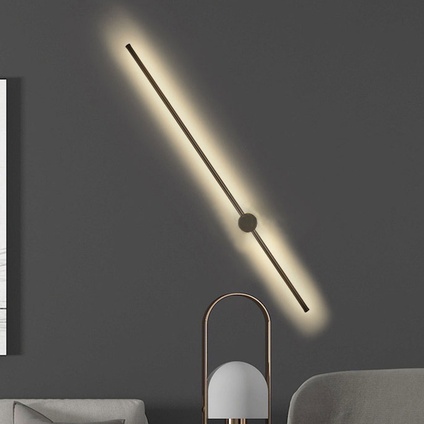 Minimalist Strip Aluminum LED Wall Sconce Lamp - Modern Lighting, Energy-Efficient, Decorative Home Accent, USB Charging, Interior Wall Light