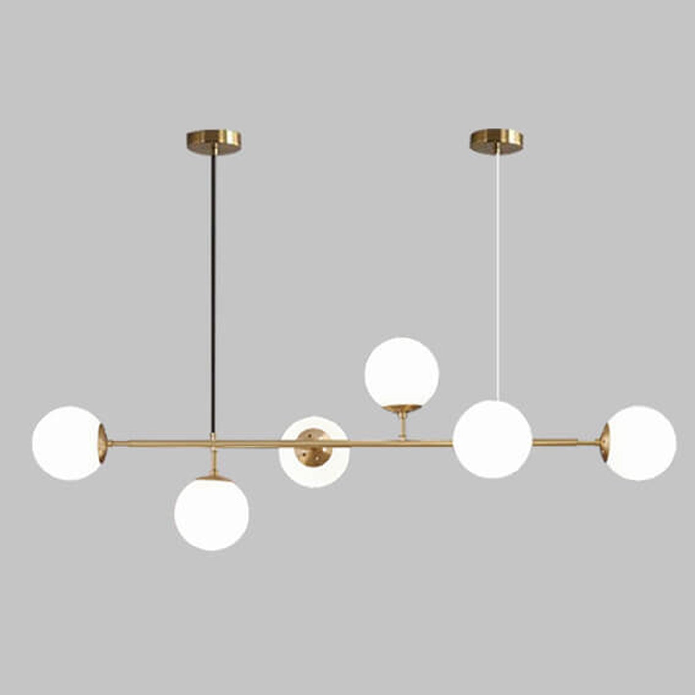 Modern Minimalist Round Globe 6-Light Chandelier - Glass Island Light Fixture