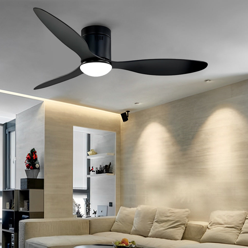 3 Blades Mute LED Dimmable Ceiling Fan with Remote Control, Modern Light Fixture
