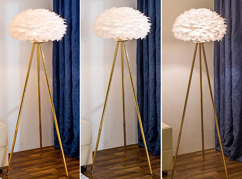 Modern Feather Globe Floor Lamp - Stylish Lighting for Home Decor