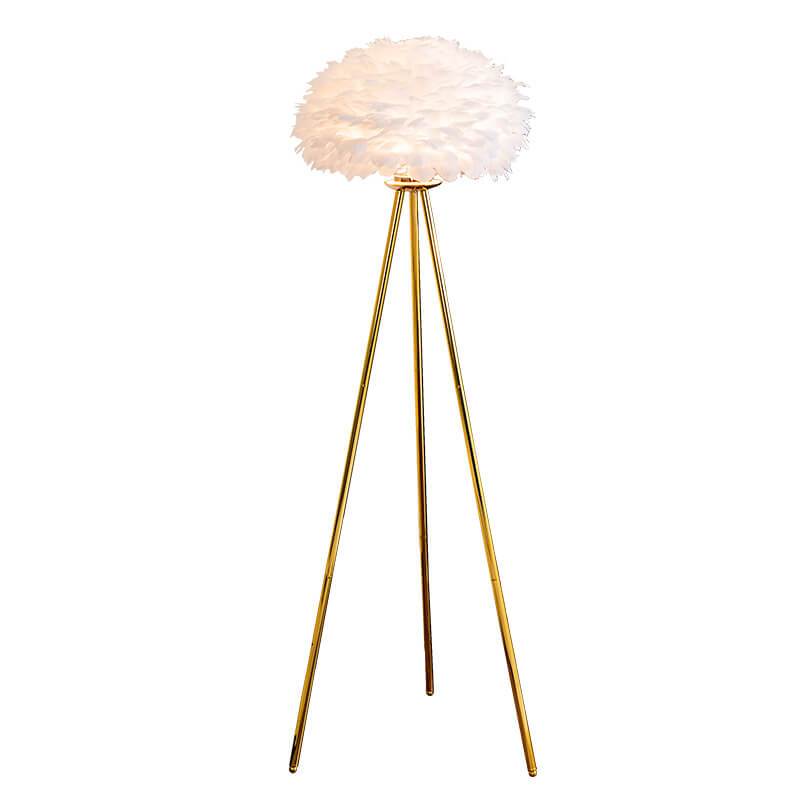 Modern Feather Globe Floor Lamp - Stylish Lighting for Home Decor