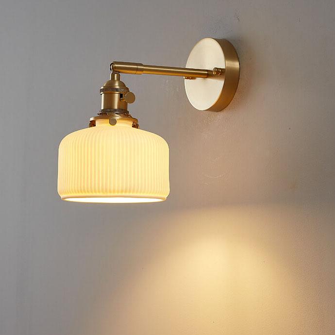Modern Minimalist Striped Ceramic Wall Sconce Light