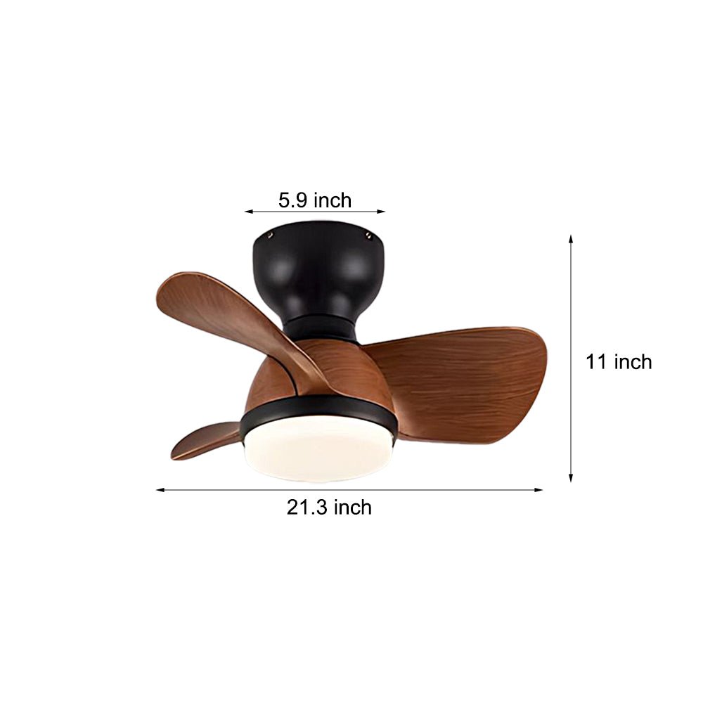 Cute Space-Saving Ceiling Fan Light 22"/31" with 6-Speed Remote Control