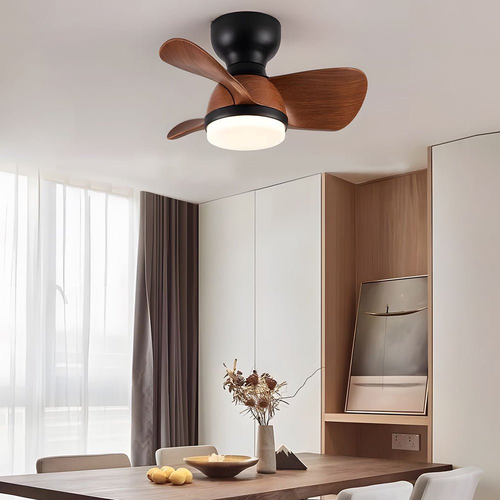 Cute Space-Saving Ceiling Fan Light 22"/31" with 6-Speed Remote Control