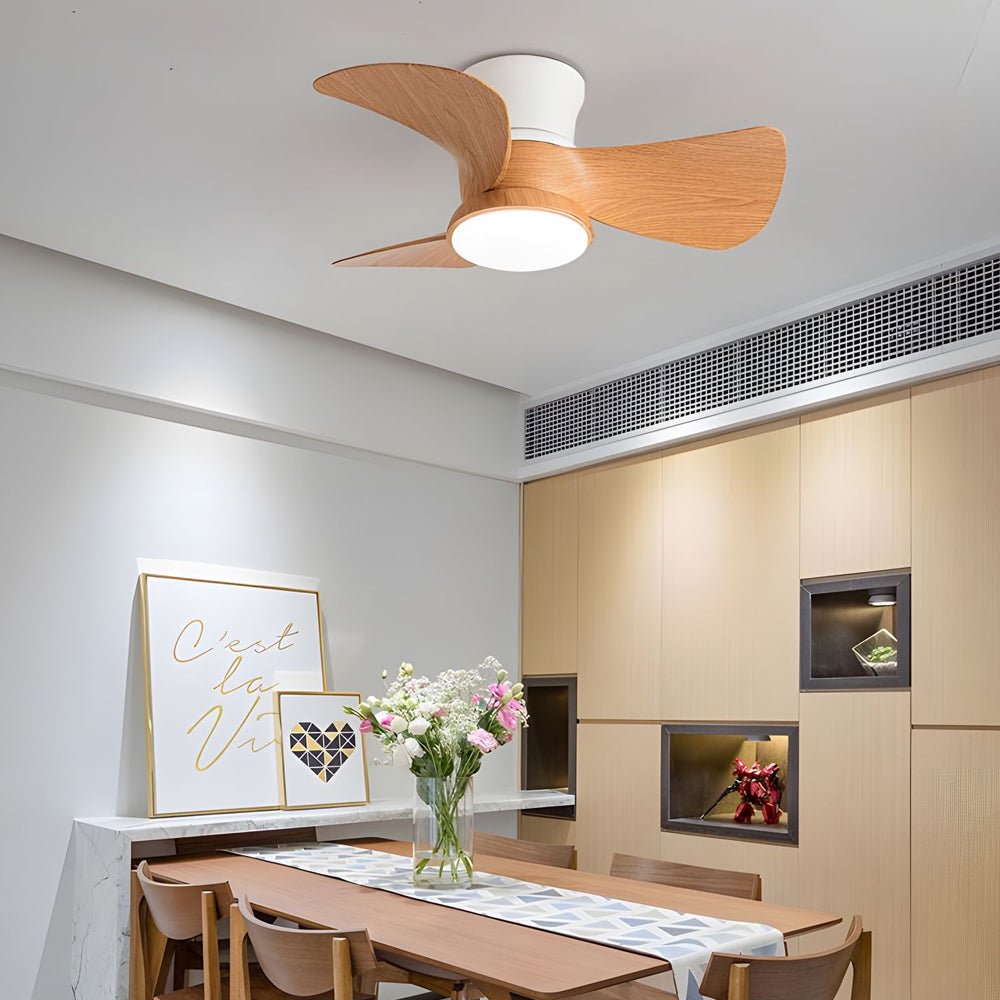 Cute Space-Saving Ceiling Fan Light 22"/31" with 6-Speed Remote Control