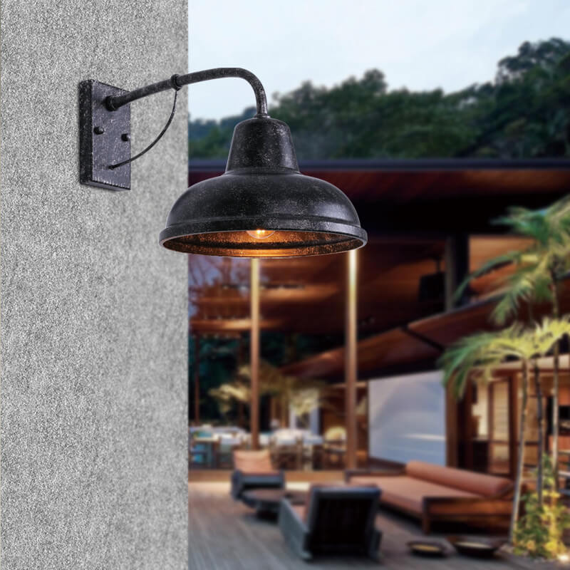 Industrial Gooseneck Outdoor Wall Light - Vintage Style Exterior Lighting