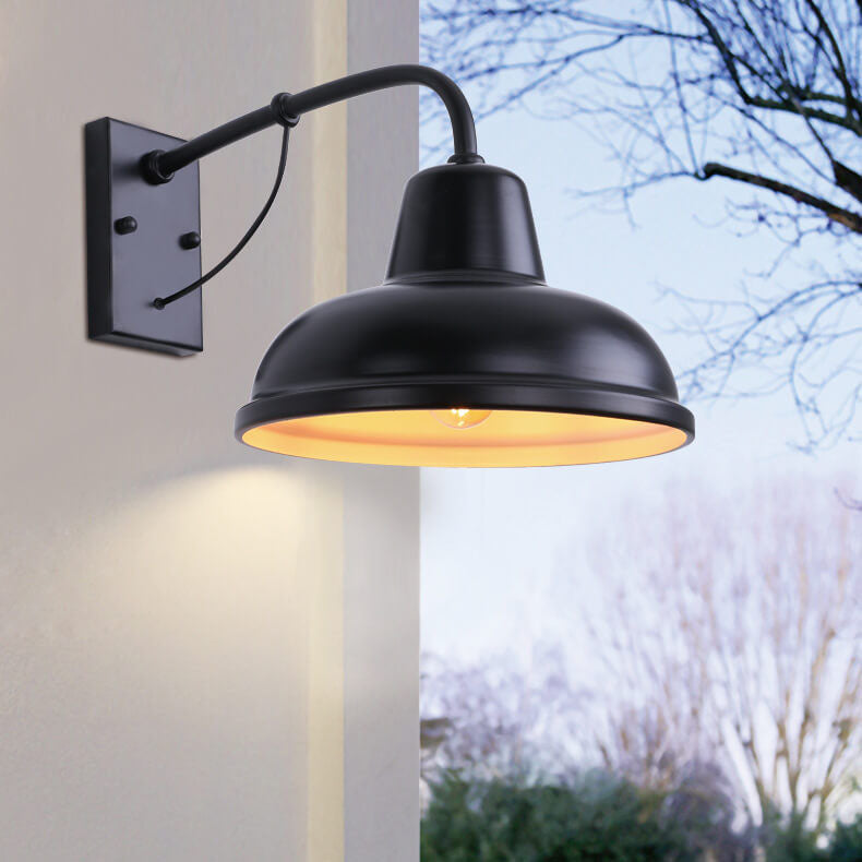 Industrial Gooseneck Outdoor Wall Light - Vintage Style Exterior Lighting