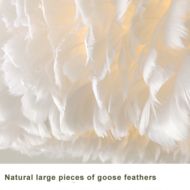 Modern Goose Feathers 1-Light Flush Mount Ceiling Light Fixture