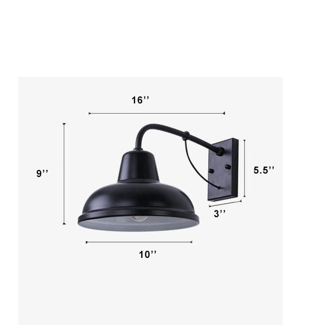 Industrial Gooseneck Outdoor Wall Light - Vintage Style Exterior Lighting